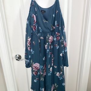 Torrid Cold Shoulder Floral Print Dress